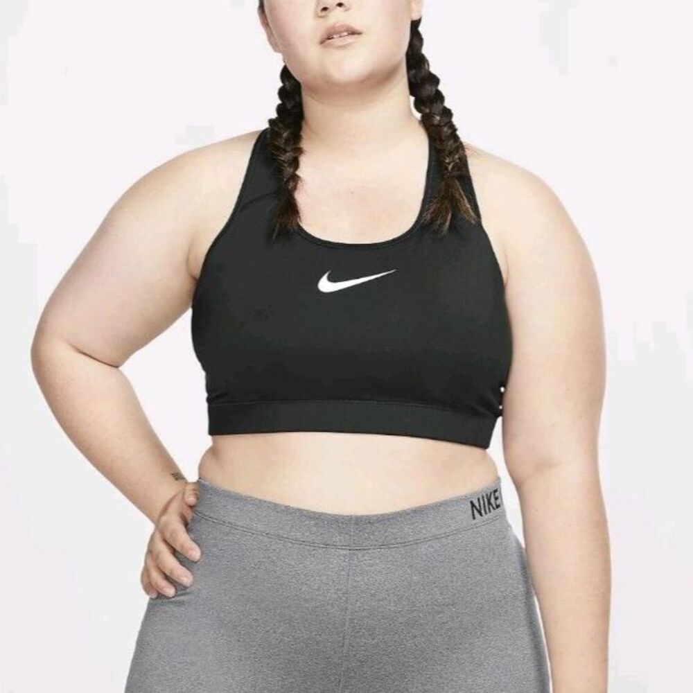 Nike NWT Plus Size Dri-FIT Swoosh Non-Padded Sports Bra Black 1X